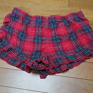 Plaid pajama shorts